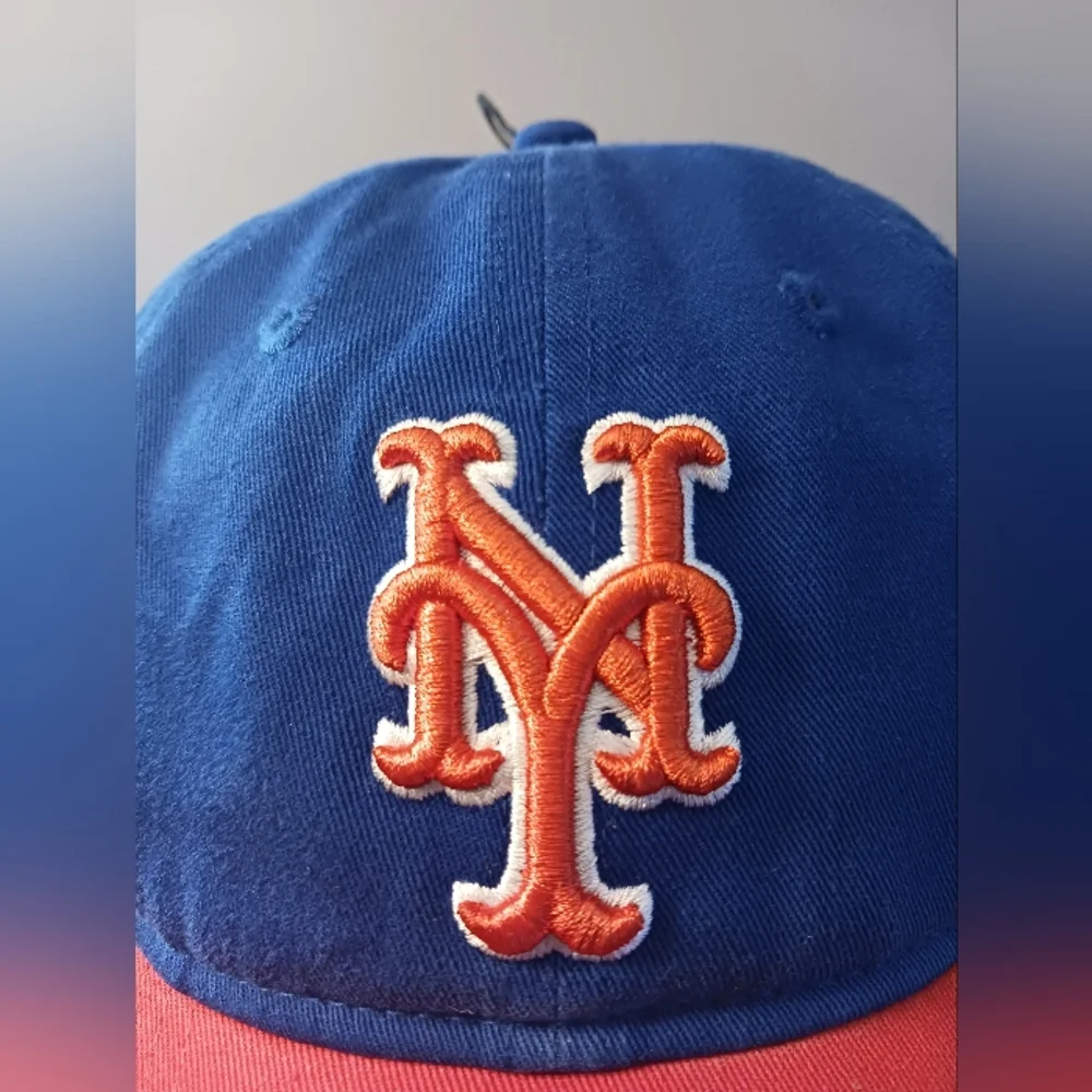 New York Mets , New Era Two-Tone 9TWENTY Hat - Royal/Orange, NEW - Picture 3 of 12